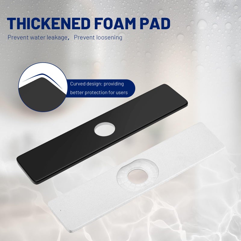 BWE 10 Inch Faucet Hole Cover.Bathroom or Kitchen Sink Hole Cover,Black Escutcheon Plate,Stainless Steel Deck Plate for 1 or 3 Hole Bathroom or Kitchen Sink Fauce - Image 5